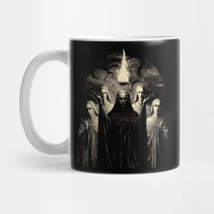 Initiates Of The Flame - occult esoteric dark fantasy illustration Mug